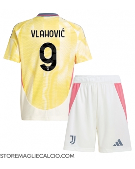 Juventus Dusan Vlahovic #9 Maglia Gara Trasferta Repliche 2024-25 Bambino